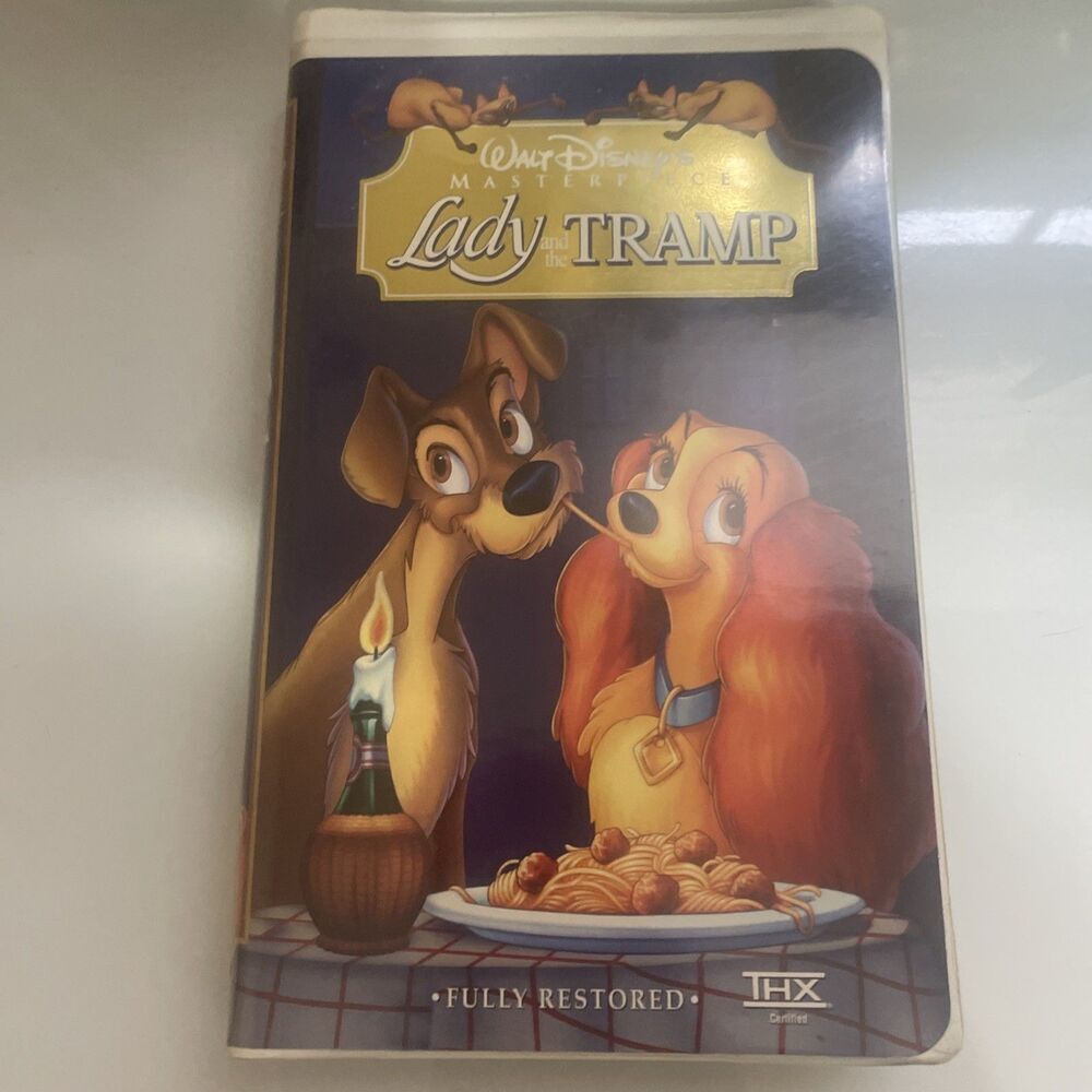 Lady & the Tramp VHS Disney Video Tape Masterpiece Animation Movie VTG Clamshell